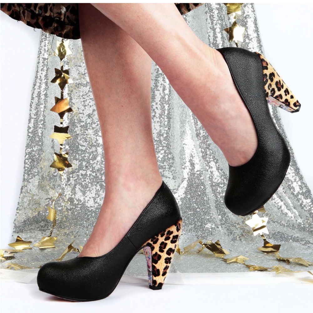 New in box - never wornIrregular Choice Black and Tan Heels with Unique Stiletto